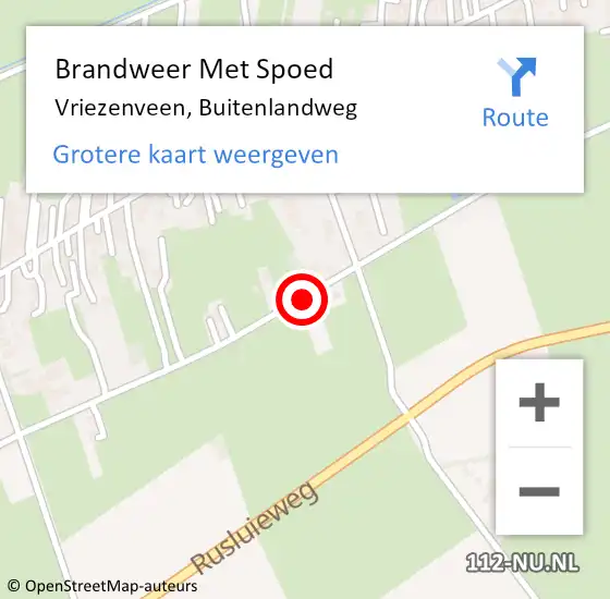 Locatie op kaart van de 112 melding: Brandweer Met Spoed Naar Vriezenveen, Buitenlandweg op 5 januari 2014 22:54