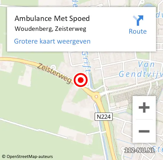 Locatie op kaart van de 112 melding: Ambulance Met Spoed Naar Woudenberg, Zeisterweg op 27 december 2016 01:14