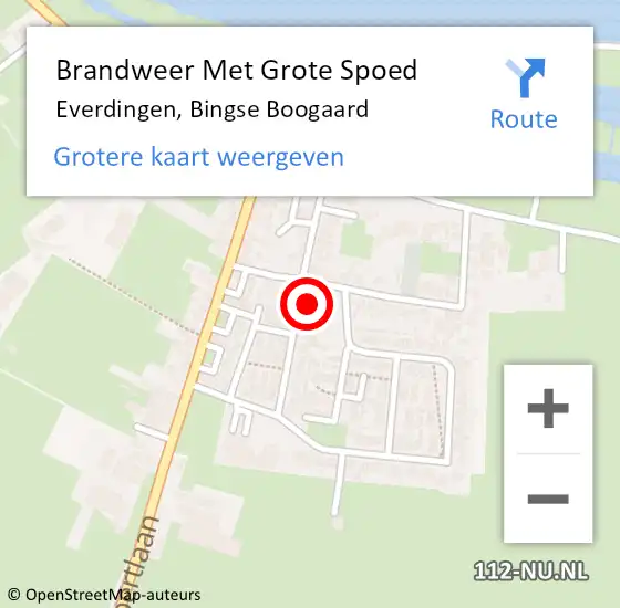 Locatie op kaart van de 112 melding: Brandweer Met Grote Spoed Naar Everdingen, Bingse Boogaard op 29 december 2016 10:46