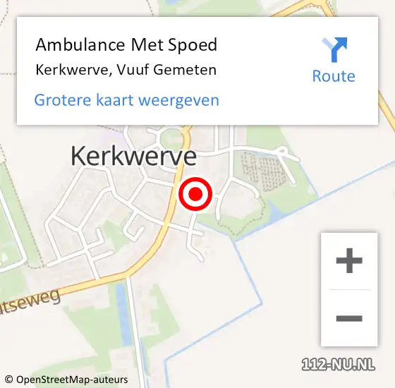 Locatie op kaart van de 112 melding: Ambulance Met Spoed Naar Kerkwerve, Vuuf Gemeten op 29 december 2016 11:52