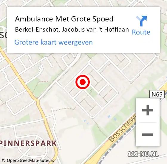 Locatie op kaart van de 112 melding: Ambulance Met Grote Spoed Naar Berkel-Enschot, Jacobus van 't Hofflaan op 30 december 2016 09:22