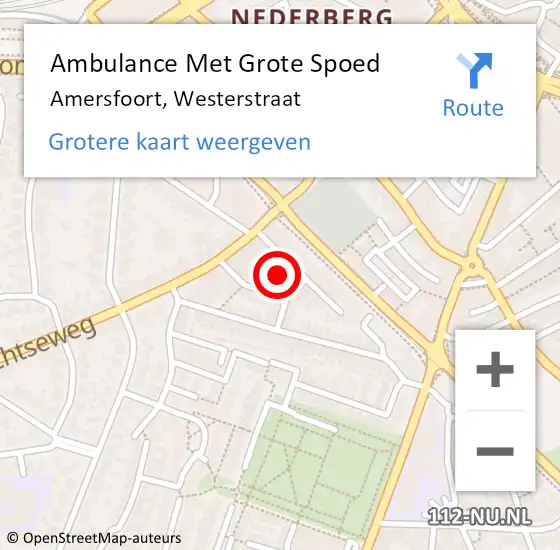 Locatie op kaart van de 112 melding: Ambulance Met Grote Spoed Naar Amersfoort, Westerstraat op 30 december 2016 09:40