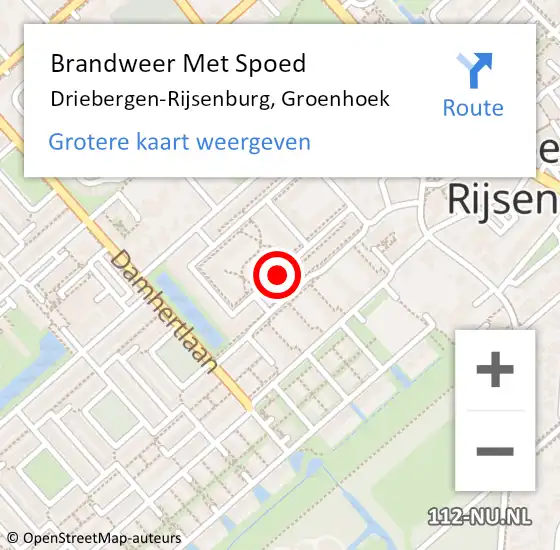 Locatie op kaart van de 112 melding: Brandweer Met Spoed Naar Driebergen, Groenhoek op 30 december 2016 17:17