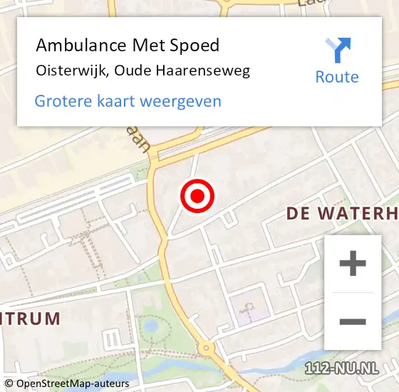 Locatie op kaart van de 112 melding: Ambulance Met Spoed Naar Oisterwijk, Oude Haarenseweg op 31 december 2016 01:38