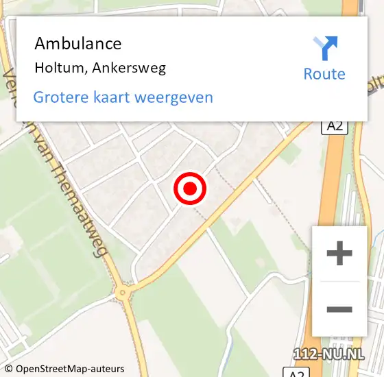 Locatie op kaart van de 112 melding: Ambulance Holtum, Ankersweg op 6 januari 2014 11:54