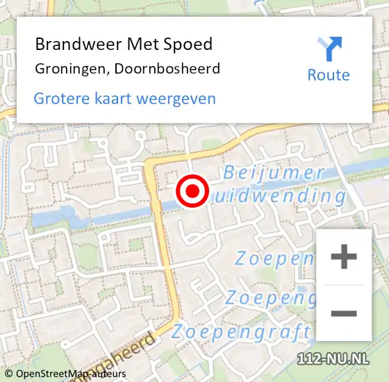 Locatie op kaart van de 112 melding: Brandweer Met Spoed Naar Groningen, Doornbosheerd op 31 december 2016 16:50