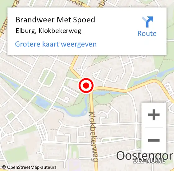 Locatie op kaart van de 112 melding: Brandweer Met Spoed Naar Elburg, Klokbekerweg op 31 december 2016 21:08