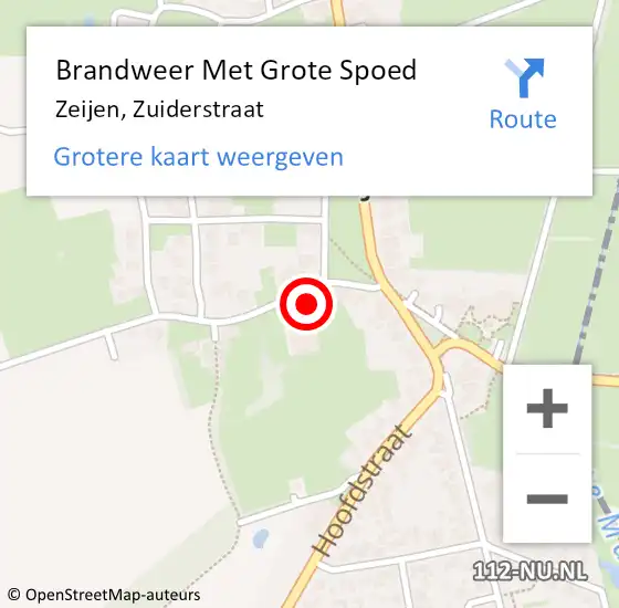 Locatie op kaart van de 112 melding: Brandweer Met Grote Spoed Naar Zeijen, Zuiderstraat op 31 december 2016 23:35