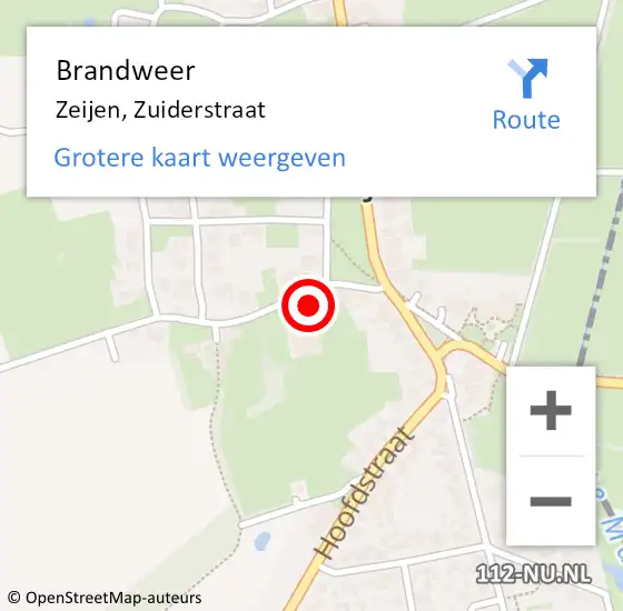 Locatie op kaart van de 112 melding: Brandweer Zeijen, Zuiderstraat op 31 december 2016 23:36