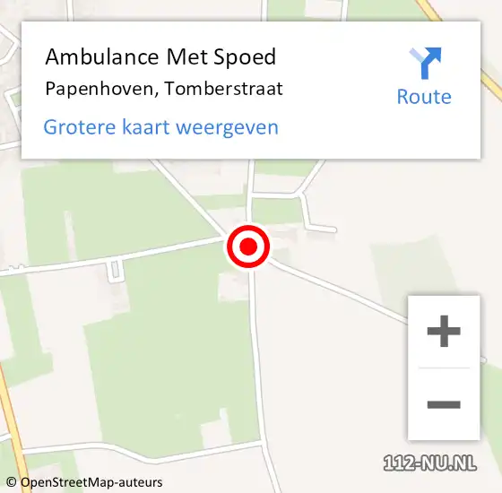 Locatie op kaart van de 112 melding: Ambulance Met Spoed Naar Papenhoven, Tomberstraat op 1 januari 2017 10:40