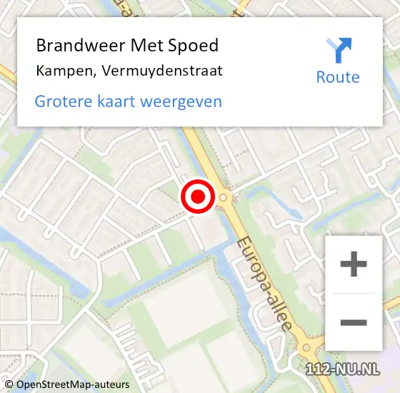 Locatie op kaart van de 112 melding: Brandweer Met Spoed Naar Kampen, Vermuydenstraat op 1 januari 2017 16:28