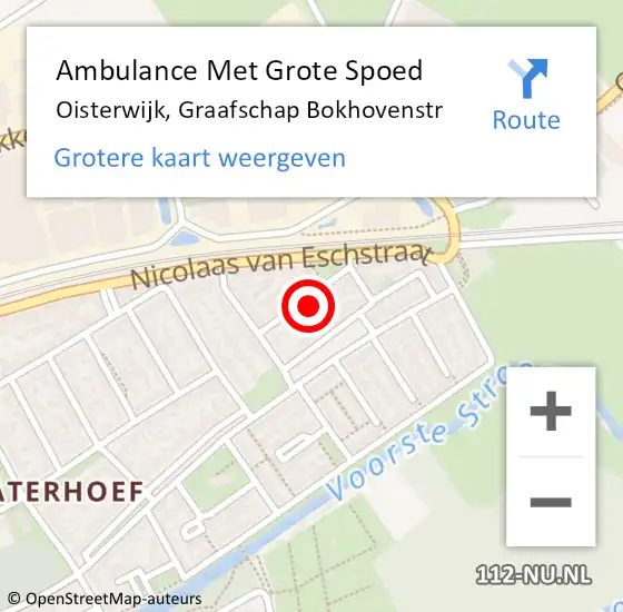 Locatie op kaart van de 112 melding: Ambulance Met Grote Spoed Naar Oisterwijk, Graafschap Bokhovenstr op 1 januari 2017 18:12