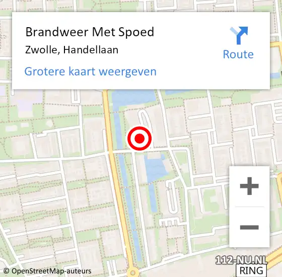 Locatie op kaart van de 112 melding: Brandweer Met Spoed Naar Zwolle, Handellaan op 1 januari 2017 21:55