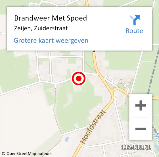 Locatie op kaart van de 112 melding: Brandweer Met Spoed Naar Zeijen, Zuiderstraat op 2 januari 2017 01:52