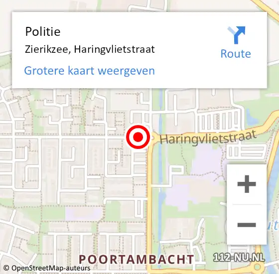 Locatie op kaart van de 112 melding: Politie Zierikzee, Haringvlietstraat op 2 januari 2017 10:26