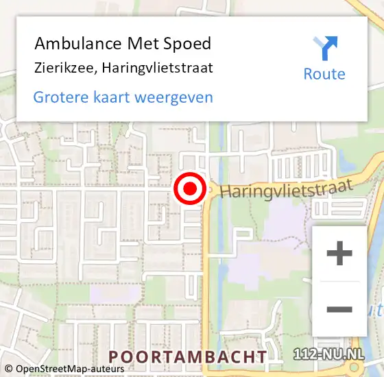 Locatie op kaart van de 112 melding: Ambulance Met Spoed Naar Zierikzee, Haringvlietstraat op 2 januari 2017 10:27