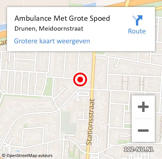 Locatie op kaart van de 112 melding: Ambulance Met Grote Spoed Naar Drunen, Meidoornstraat op 2 januari 2017 23:50