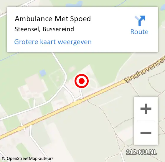 Locatie op kaart van de 112 melding: Ambulance Met Spoed Naar Steensel, Bussereind op 3 januari 2017 14:15