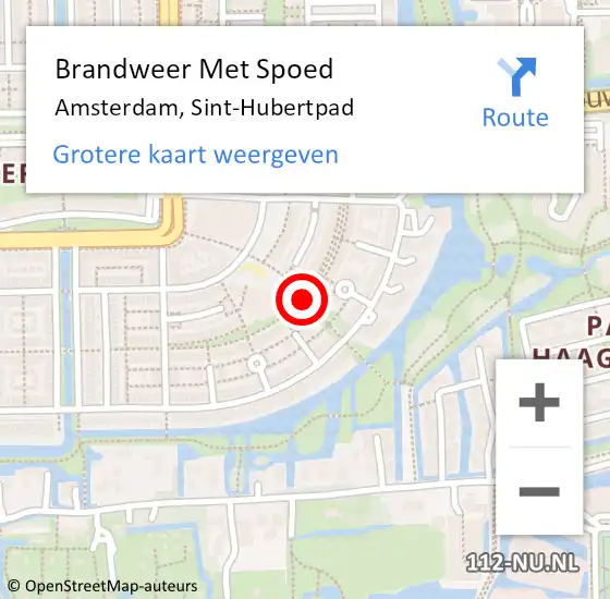 Locatie op kaart van de 112 melding: Brandweer Met Spoed Naar Amsterdam, Sint-Hubertpad op 6 januari 2014 18:25