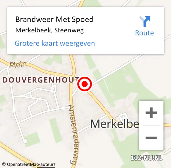 Locatie op kaart van de 112 melding: Brandweer Met Spoed Naar Merkelbeek, Steenweg op 4 januari 2017 12:34