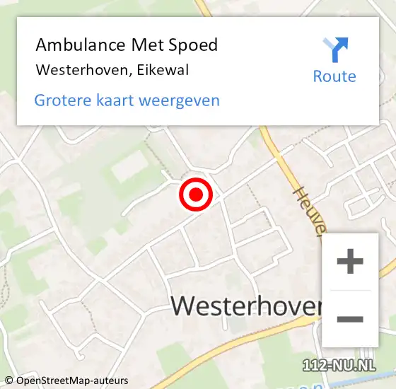 Locatie op kaart van de 112 melding: Ambulance Met Spoed Naar Westerhoven, Eikewal op 4 januari 2017 13:01