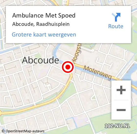 Locatie op kaart van de 112 melding: Ambulance Met Spoed Naar Abcoude, Raadhuisplein op 4 januari 2017 13:52