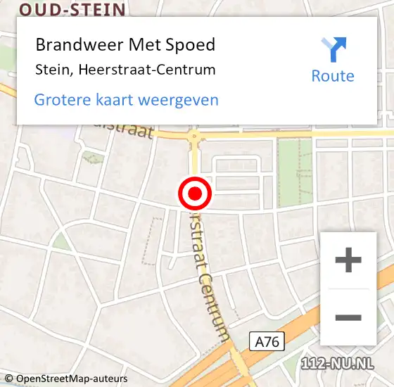 Locatie op kaart van de 112 melding: Brandweer Met Spoed Naar Stein, Heerstraat-Centrum op 5 januari 2017 05:55