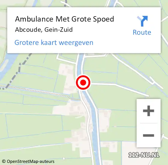 Locatie op kaart van de 112 melding: Ambulance Met Grote Spoed Naar Abcoude, Gein-Zuid op 5 januari 2017 07:46