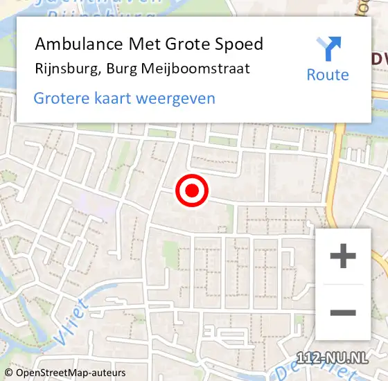 Locatie op kaart van de 112 melding: Ambulance Met Grote Spoed Naar Rijnsburg, Burg Meijboomstraat op 5 januari 2017 09:14