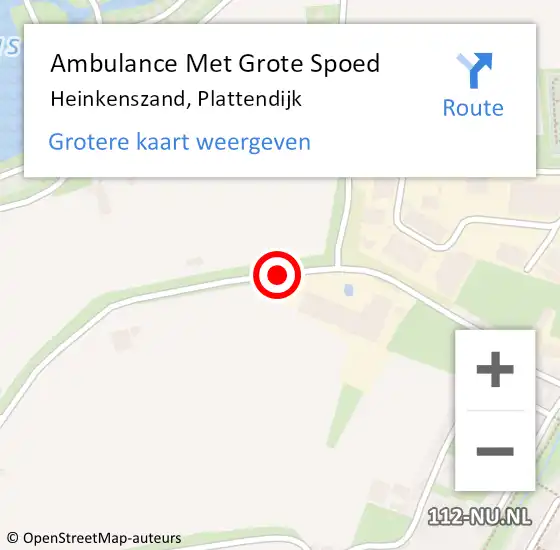 Locatie op kaart van de 112 melding: Ambulance Met Grote Spoed Naar Heinkenszand, Plattendijk op 5 januari 2017 11:42