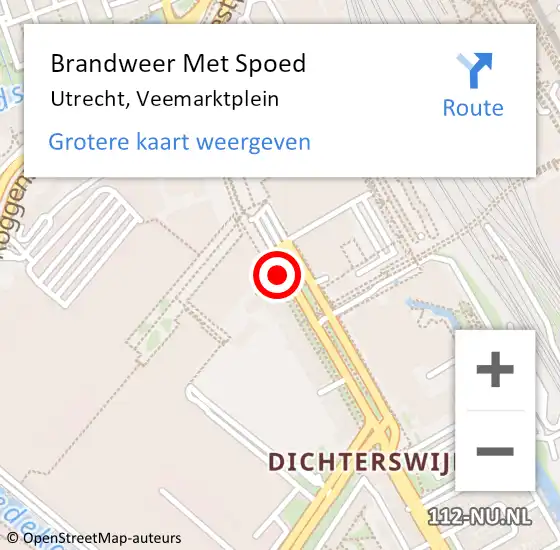 Locatie op kaart van de 112 melding: Brandweer Met Spoed Naar Utrecht, Veemarktplein op 5 januari 2017 20:16