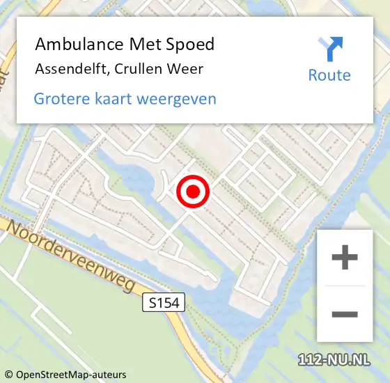 Locatie op kaart van de 112 melding: Ambulance Met Spoed Naar Assendelft, Crullen Weer op 6 januari 2017 02:37