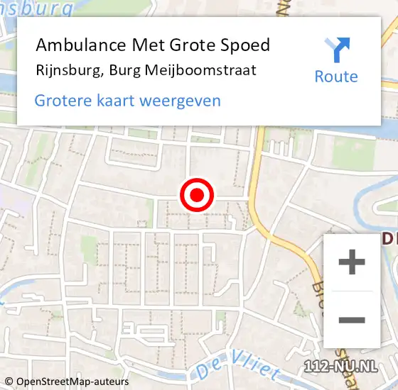 Locatie op kaart van de 112 melding: Ambulance Met Grote Spoed Naar Rijnsburg, Burg Meijboomstraat op 6 januari 2017 06:27