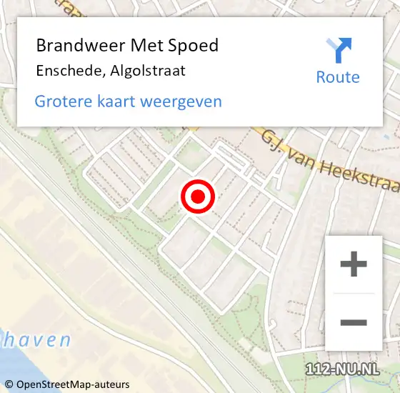 Locatie op kaart van de 112 melding: Brandweer Met Spoed Naar Enschede, Algolstraat op 8 januari 2017 10:22