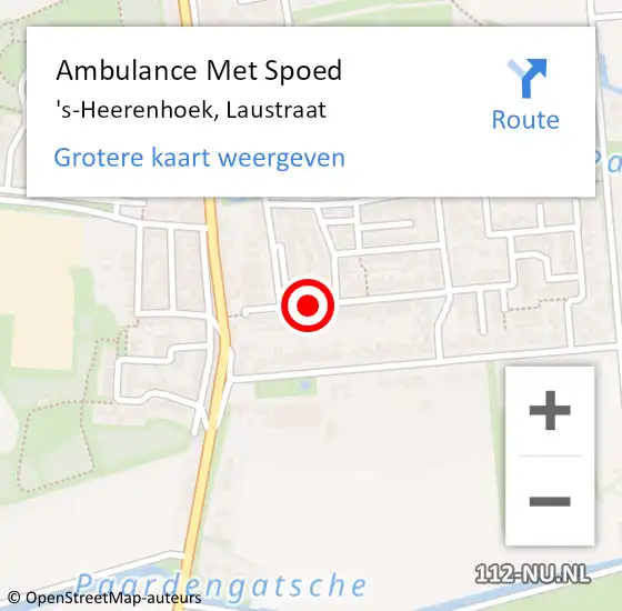 Locatie op kaart van de 112 melding: Ambulance Met Spoed Naar 's-Heerenhoek, Laustraat op 9 januari 2017 11:40