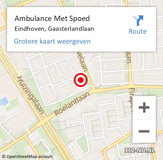 Locatie op kaart van de 112 melding: Ambulance Met Spoed Naar Eindhoven, Gaasterlandlaan op 9 januari 2017 18:22