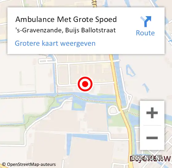 Locatie op kaart van de 112 melding: Ambulance Met Grote Spoed Naar 's-Gravenzande, Buijs Ballotstraat op 10 januari 2017 12:16