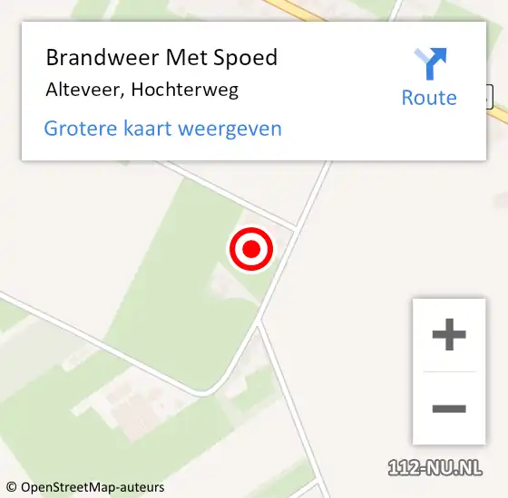 Locatie op kaart van de 112 melding: Brandweer Met Spoed Naar Alteveer, Hochterweg op 10 januari 2017 15:13