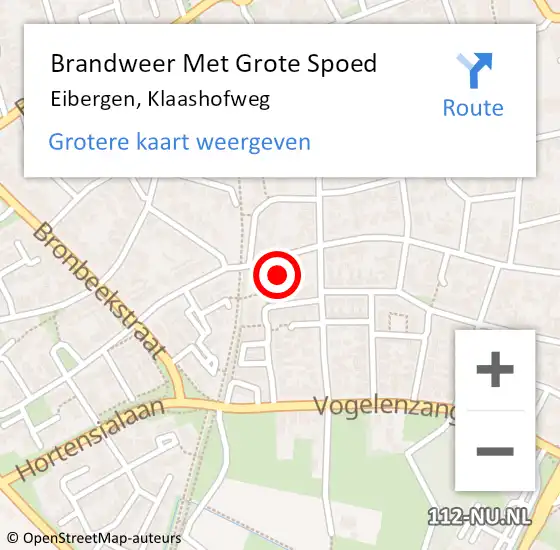 Locatie op kaart van de 112 melding: Brandweer Met Grote Spoed Naar Eibergen, Klaashofweg op 10 januari 2017 19:24