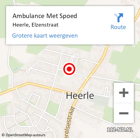 Locatie op kaart van de 112 melding: Ambulance Met Spoed Naar Heerle, Elzenstraat op 11 januari 2017 04:08