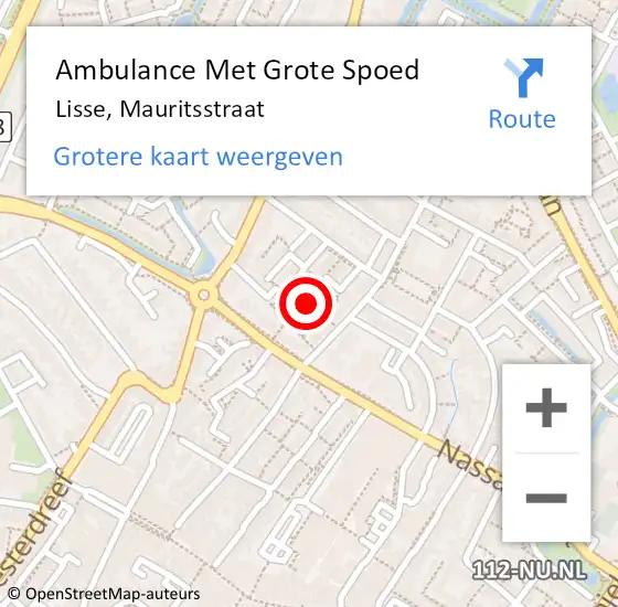Locatie op kaart van de 112 melding: Ambulance Met Grote Spoed Naar Lisse, Mauritsstraat op 11 januari 2017 18:09