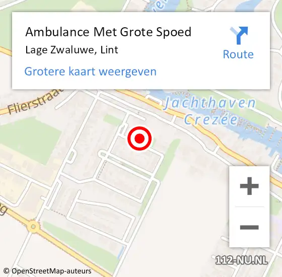 Locatie op kaart van de 112 melding: Ambulance Met Grote Spoed Naar Lage Zwaluwe, Lint op 11 januari 2017 21:45