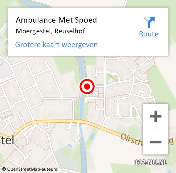 Locatie op kaart van de 112 melding: Ambulance Met Spoed Naar Moergestel, Reuselhof op 12 januari 2017 19:47