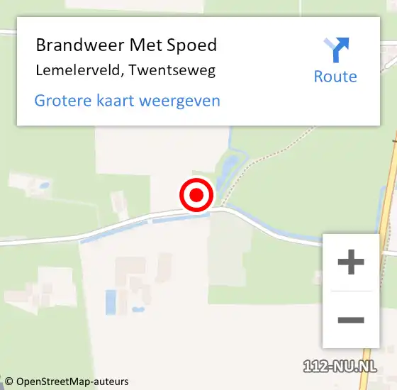 Locatie op kaart van de 112 melding: Brandweer Met Spoed Naar Lemelerveld, Twentseweg op 13 januari 2017 02:49
