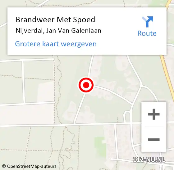 Locatie op kaart van de 112 melding: Brandweer Met Spoed Naar Nijverdal, Jan Van Galenlaan op 13 januari 2017 06:42