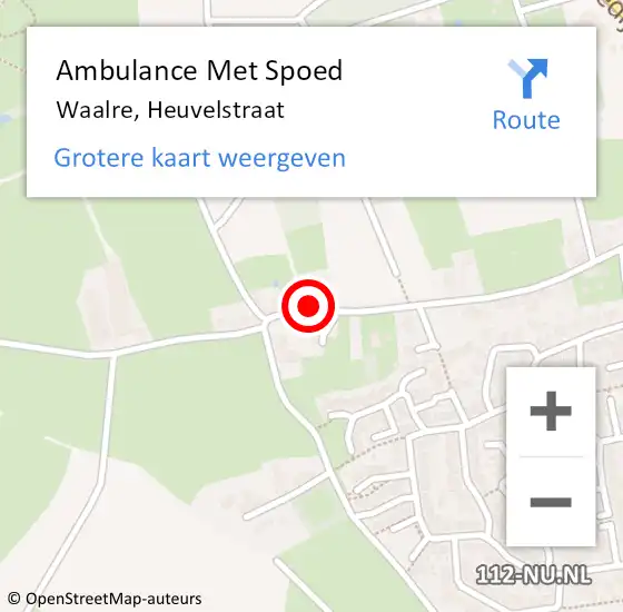Locatie op kaart van de 112 melding: Ambulance Met Spoed Naar Waalre, Heuvelstraat op 13 januari 2017 09:28