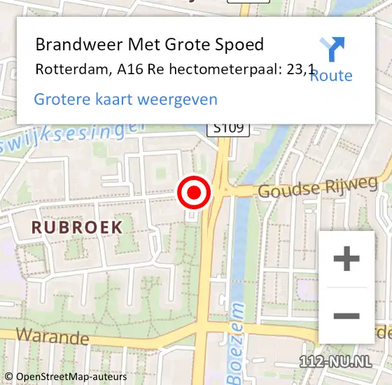 Locatie op kaart van de 112 melding: Brandweer Met Grote Spoed Naar Rotterdam, Donkerslootstraat op 14 januari 2017 09:31