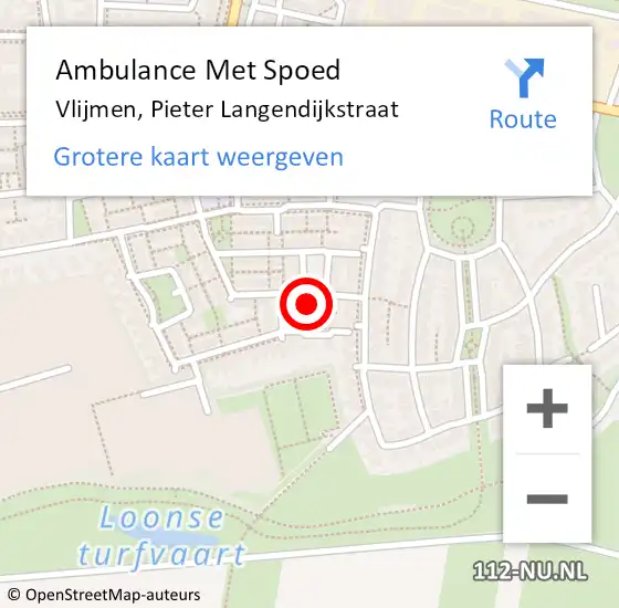 Locatie op kaart van de 112 melding: Ambulance Met Spoed Naar Vlijmen, Pieter Langendijkstraat op 14 januari 2017 11:18