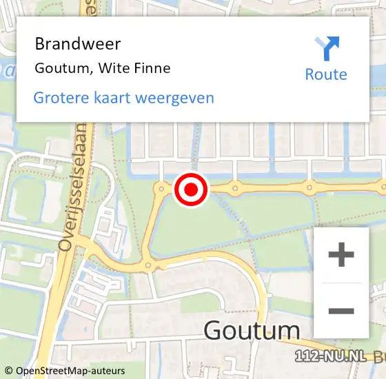 Locatie op kaart van de 112 melding: Brandweer Goutum, Wite Finne op 14 januari 2017 14:52