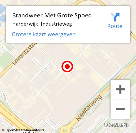 Locatie op kaart van de 112 melding: Brandweer Met Grote Spoed Naar Harderwijk, Industrieweg op 14 januari 2017 15:38
